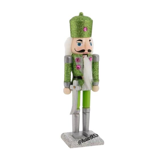 3 Glitter Nutcracker Soldier Christmas Table Top Decor Free Standing 7 in - Picture 4 of 7